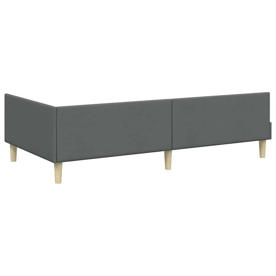 Cadre de lit d'angle avec matelas avec matelas 2 pcs Gris tissu - 9