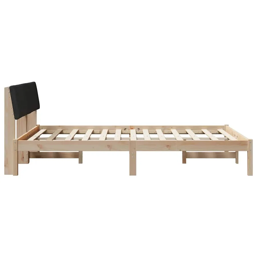 Cadre de lit Marron et noir 150 x 200 cm Bois massif en pin - 6