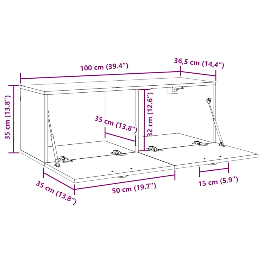 Armoire Murale 100 x 36,5 x 35 cm Bois d'ingénierie - 13