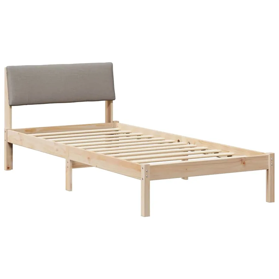 Cadre de lit Marron et taupe 90 x 200 cm Bois massif en pin - 2