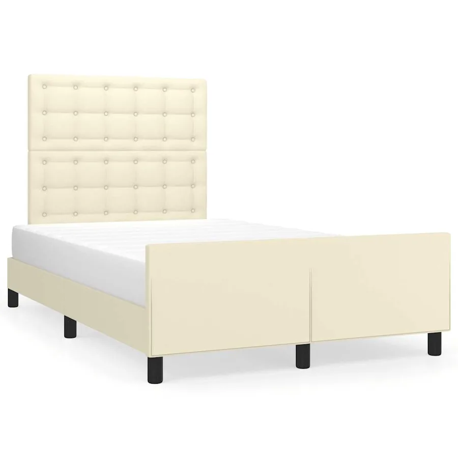 Cadre de lit sans matelas crème 120x190 cm similicuir - 2
