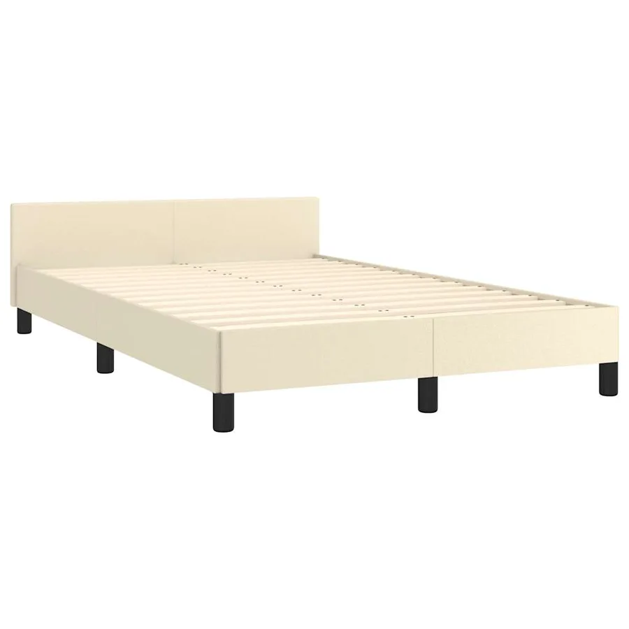 Cadre de lit sans matelas crème 120x190 cm similicuir - 5
