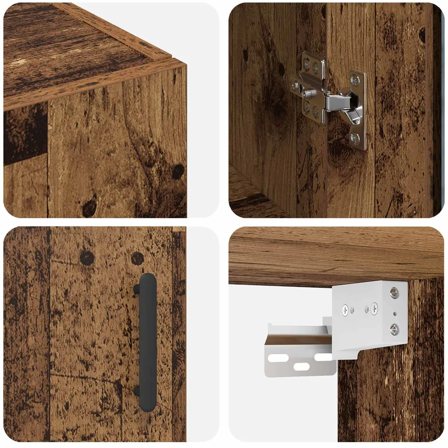 Armoires Murailles 2 pcs Bois ancien 69,5 x 34 x 90 cm - 10