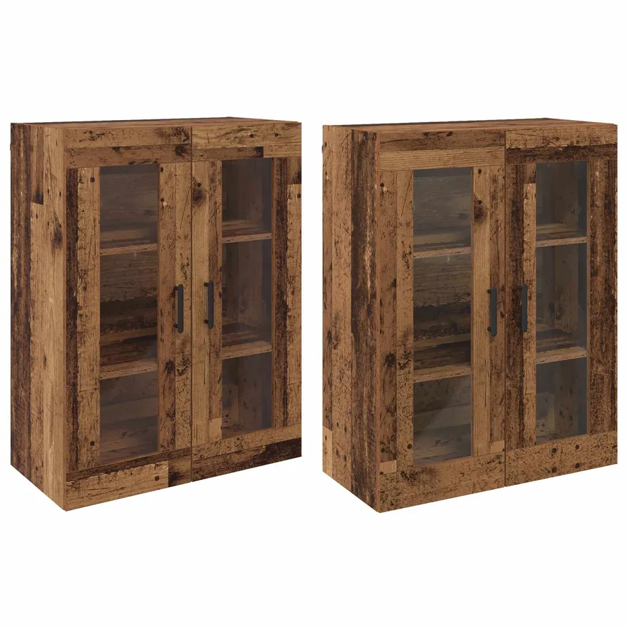 Armoires Murailles 2 pcs Bois ancien 69,5 x 34 x 90 cm - 2