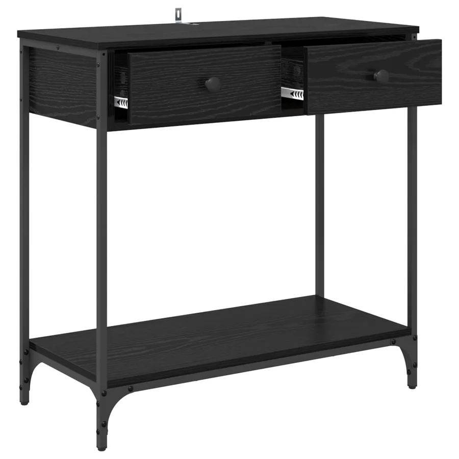 Table console Chêne noir 75 x 34,5 x 75 cm Bois d'ingénierie - 5