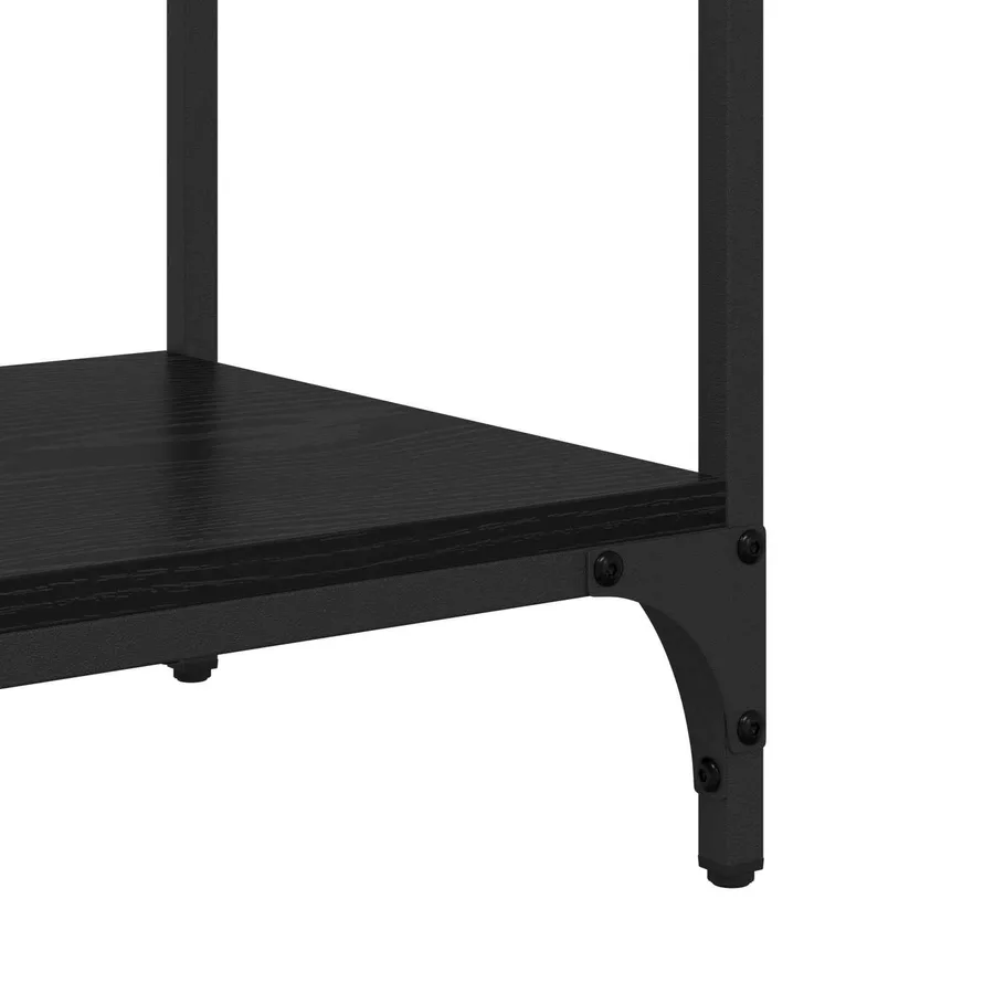 Table console Chêne noir 75 x 34,5 x 75 cm Bois d'ingénierie - 9