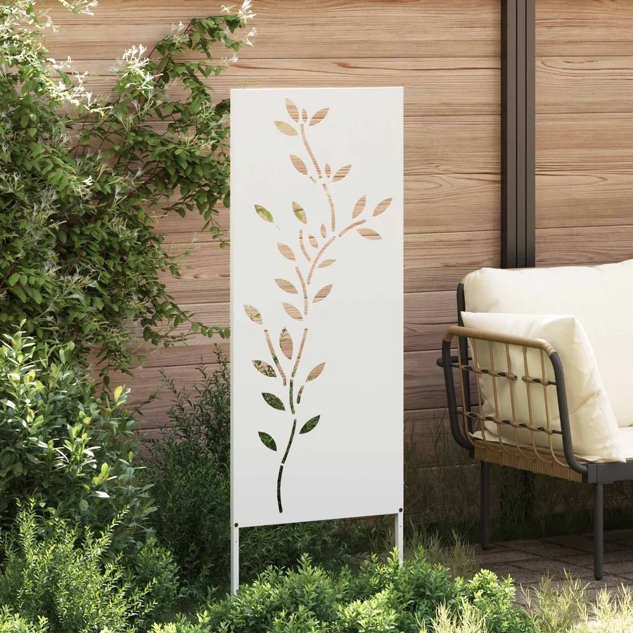 Écran de confidentialité de jardin Floral Blanc 50 x 140 cm - 3
