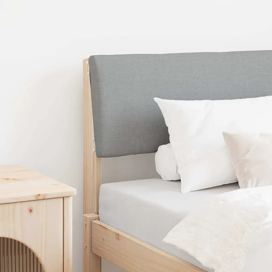 Tête de lit capitonnée Gris clair 75 cm Pin massif
