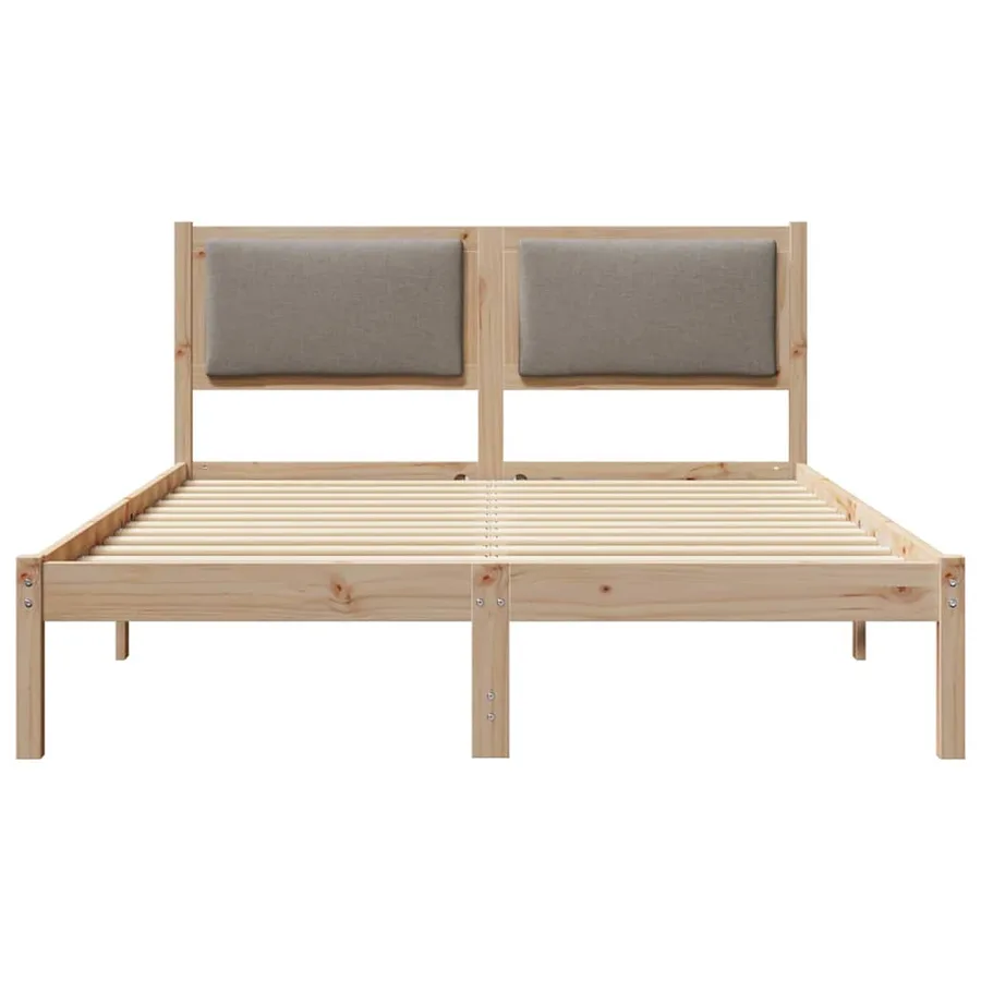 Cadre de lit avec tête de lit Taupe 140 x 190 cm Pin massif - 5