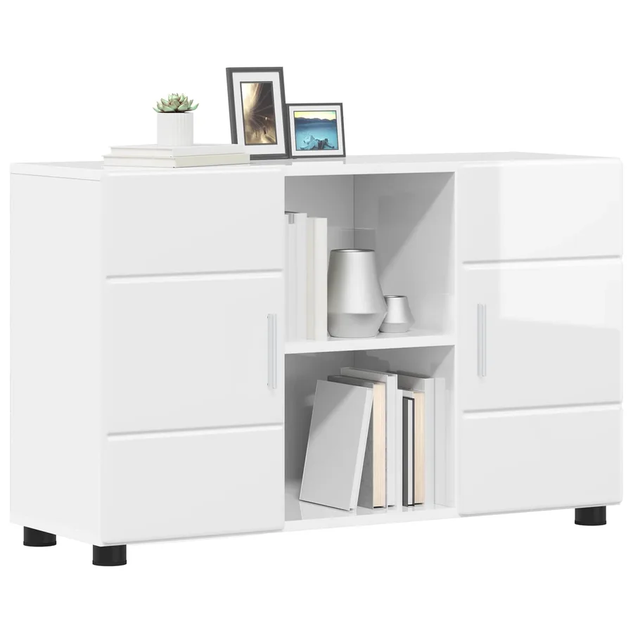 Buffet avec étagère FLORIN Blanc brillant 88,5 x 30,5 x 55,5 cm - 3