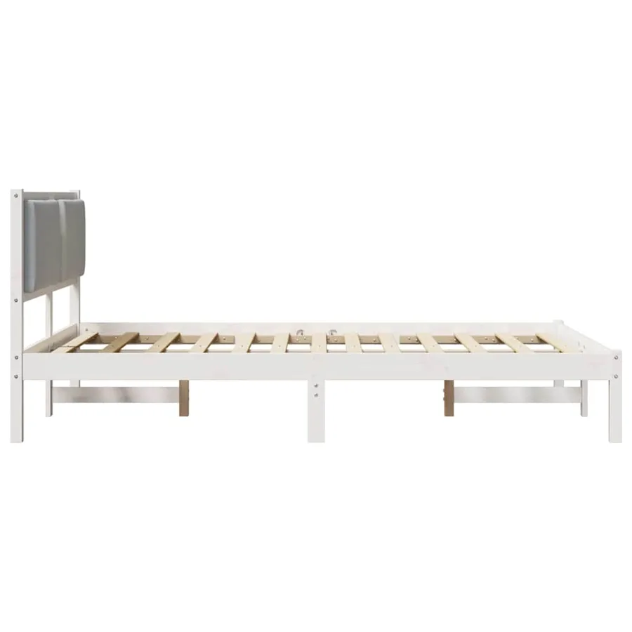 Cadre de lit Gris clair 135 x 190 cm Pin massif - 6