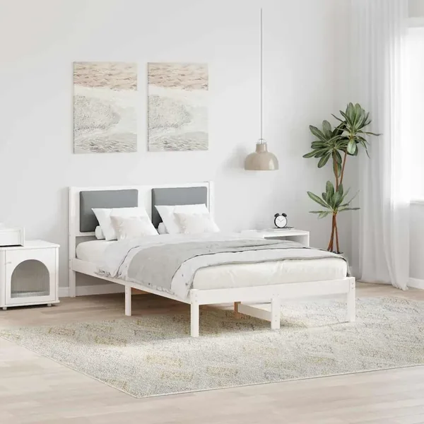 Cadre de lit Gris clair 120 x 190 cm Pin massif