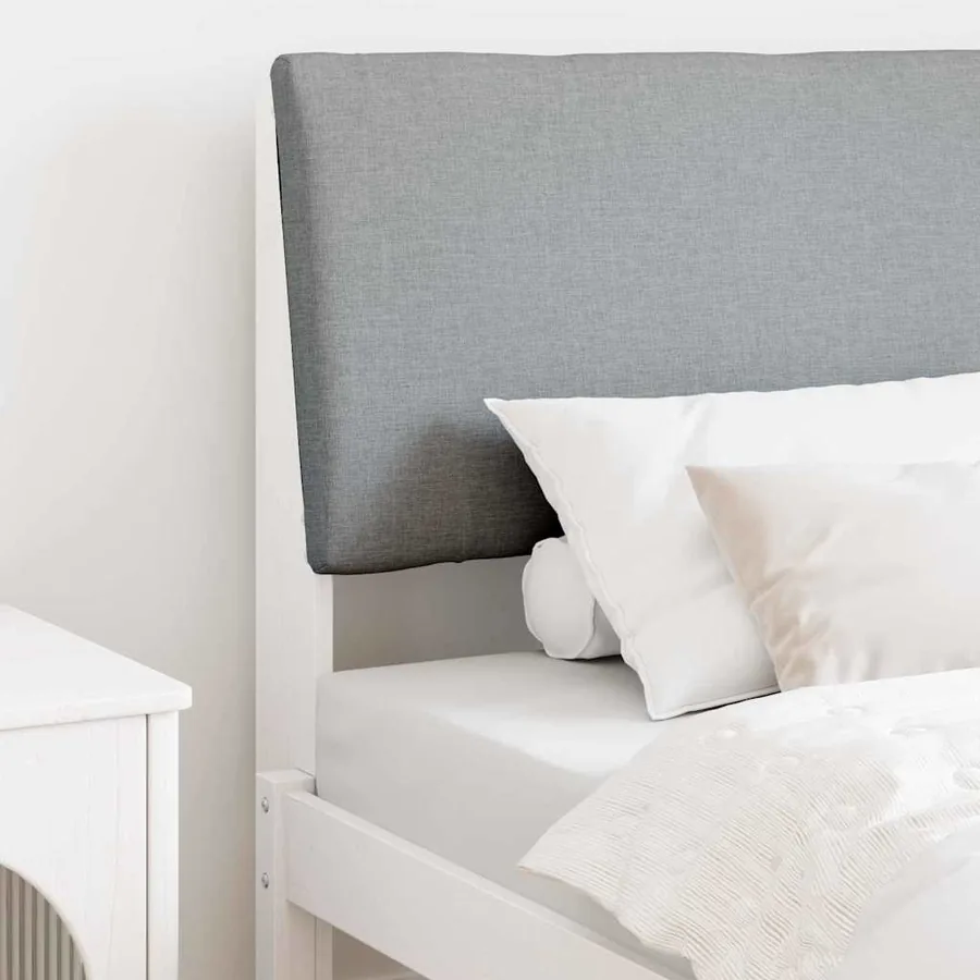 Tête de lit capitonnée Gris clair 90 cm Pin massif