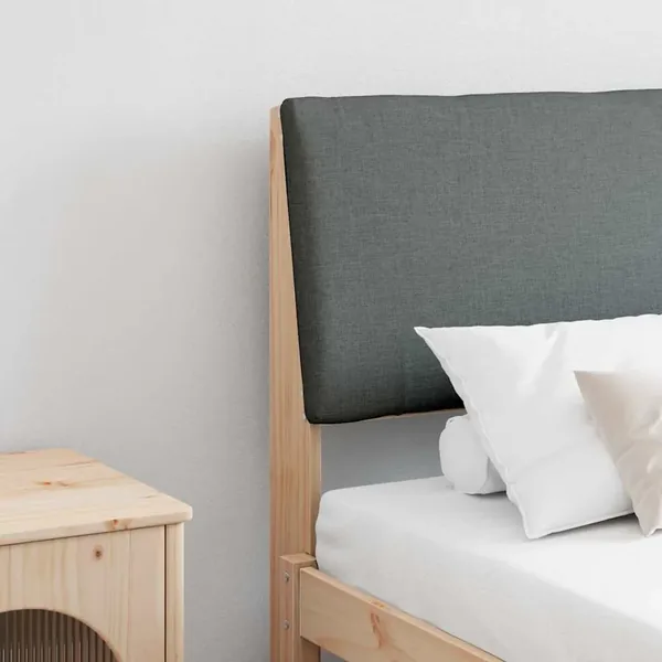 Tête de lit capitonnée Gris foncé 200 cm Pin massif
