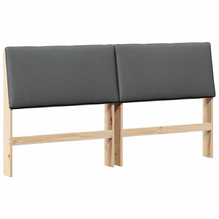 Tête de lit capitonnée Gris foncé 200 cm Pin massif - 2