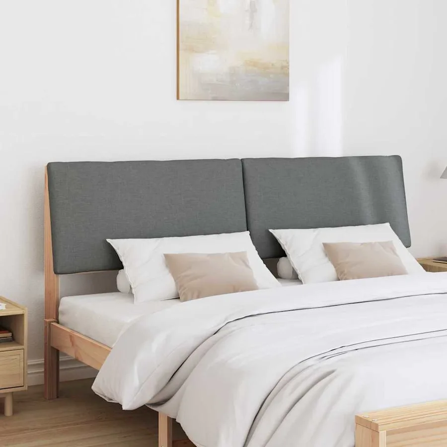 Tête de lit capitonnée Gris foncé 200 cm Pin massif - 3