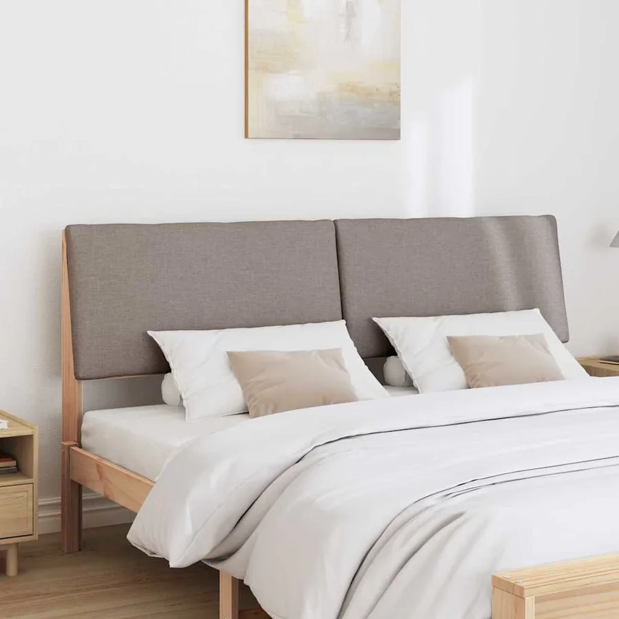 Tête de lit capitonnée Taupe 200 cm Pin massif - 3