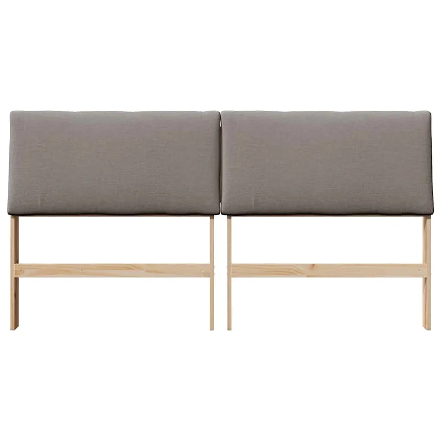 Tête de lit capitonnée Taupe 200 cm Pin massif - 4