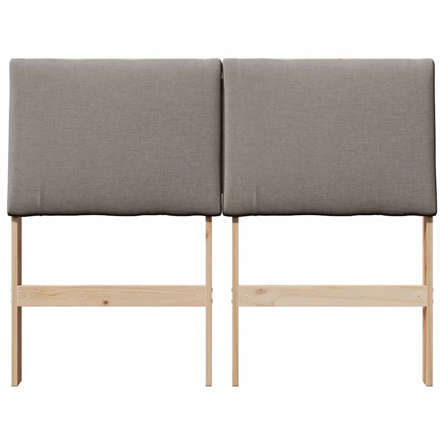 Tête de lit capitonnée Taupe 135 cm Pin massif - 4