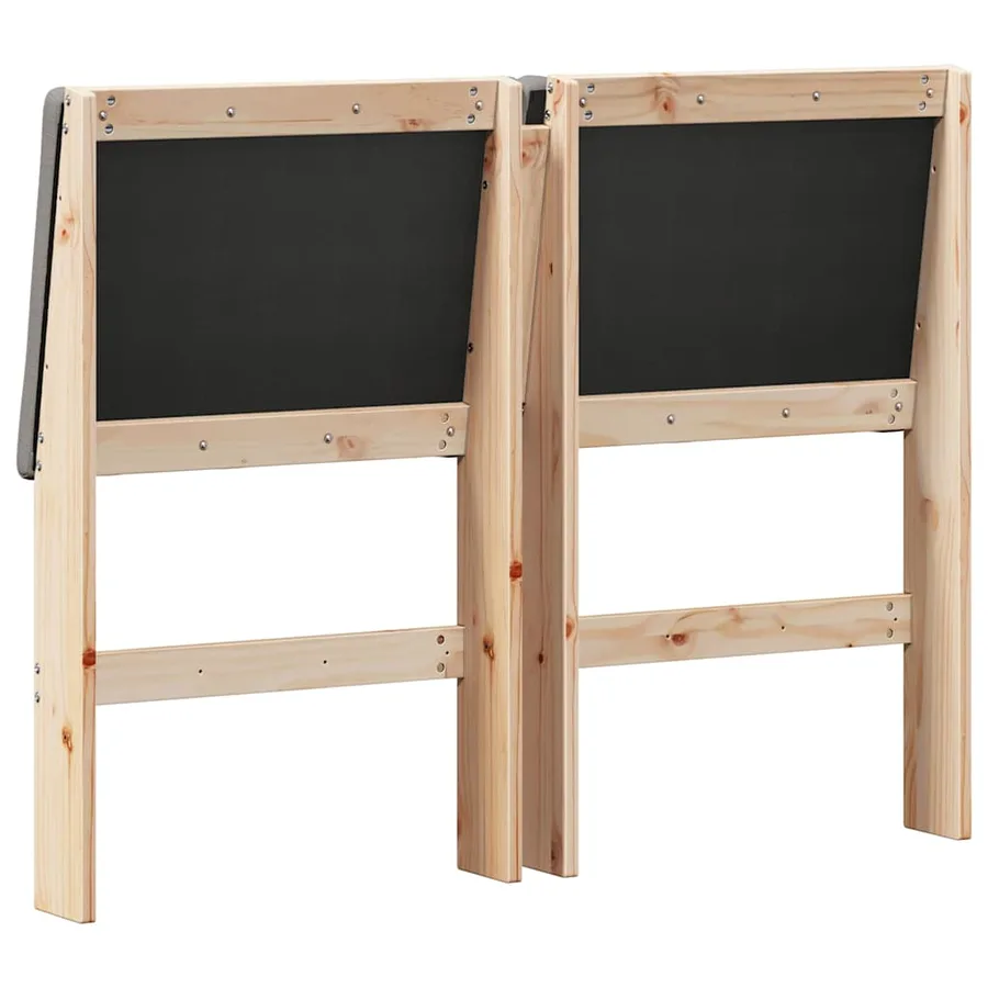 Tête de lit capitonnée Taupe 135 cm Pin massif - 6