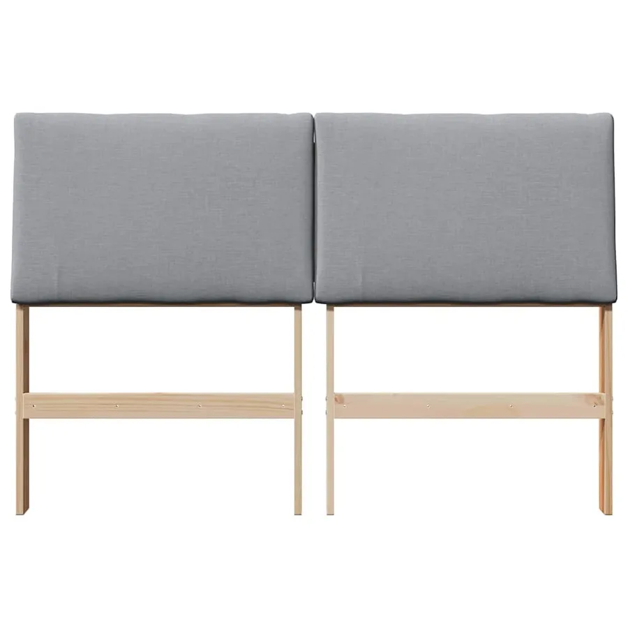 Tête de lit capitonnée Gris clair 140 cm Pin massif - 4