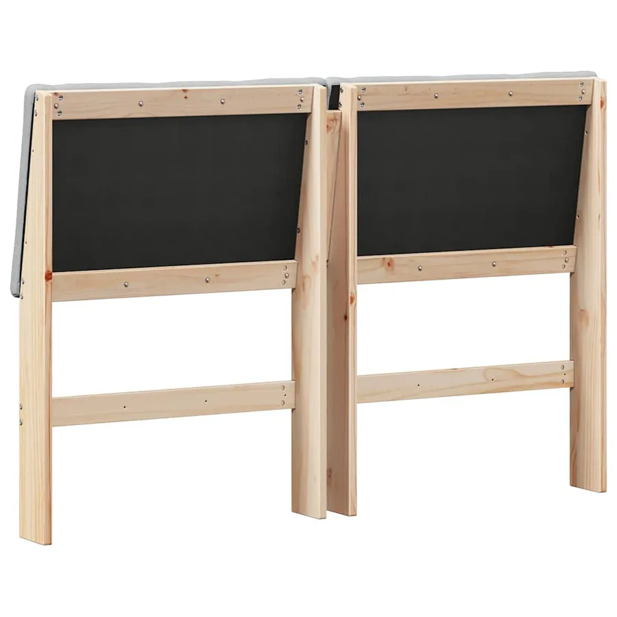 Tête de lit capitonnée Gris clair 140 cm Pin massif - 6