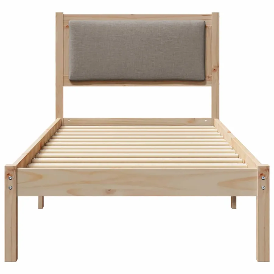 Cadre de lit avec tête de lit Taupe 80 x 200 cm Pin massif - 5