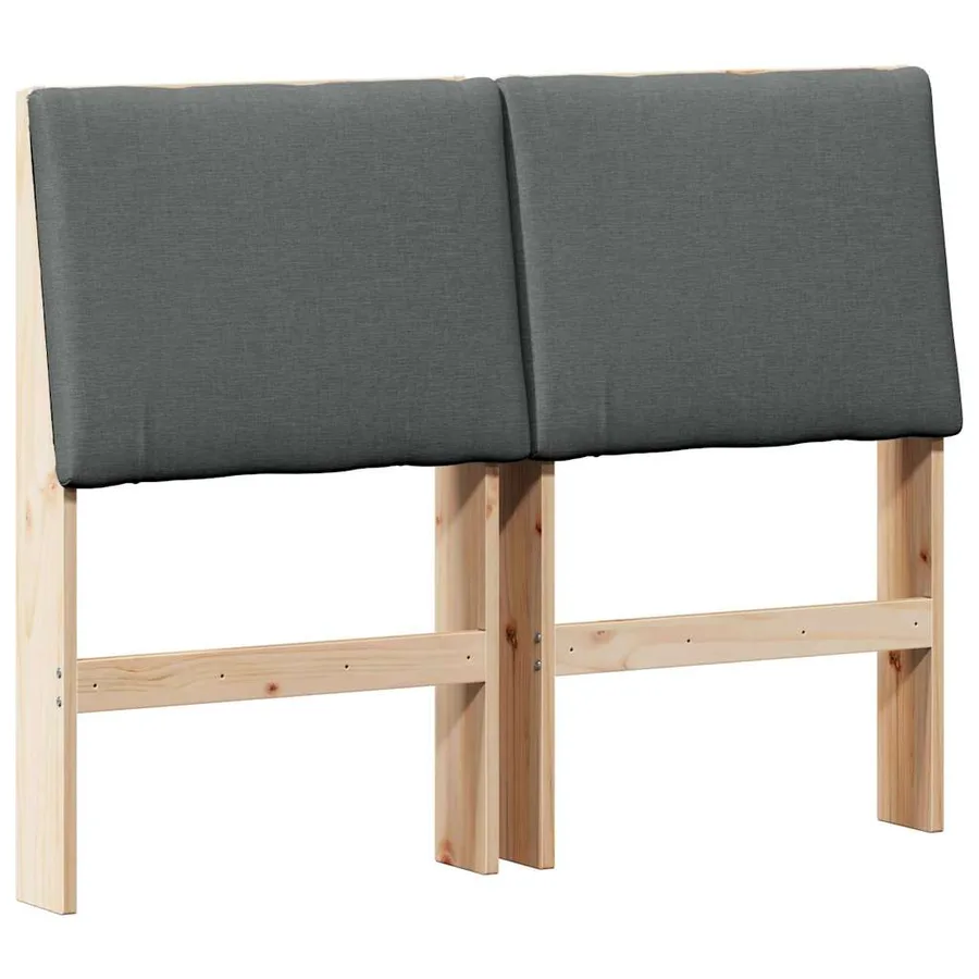 Tête de lit capitonnée Gris foncé 135 cm Pin massif - 2