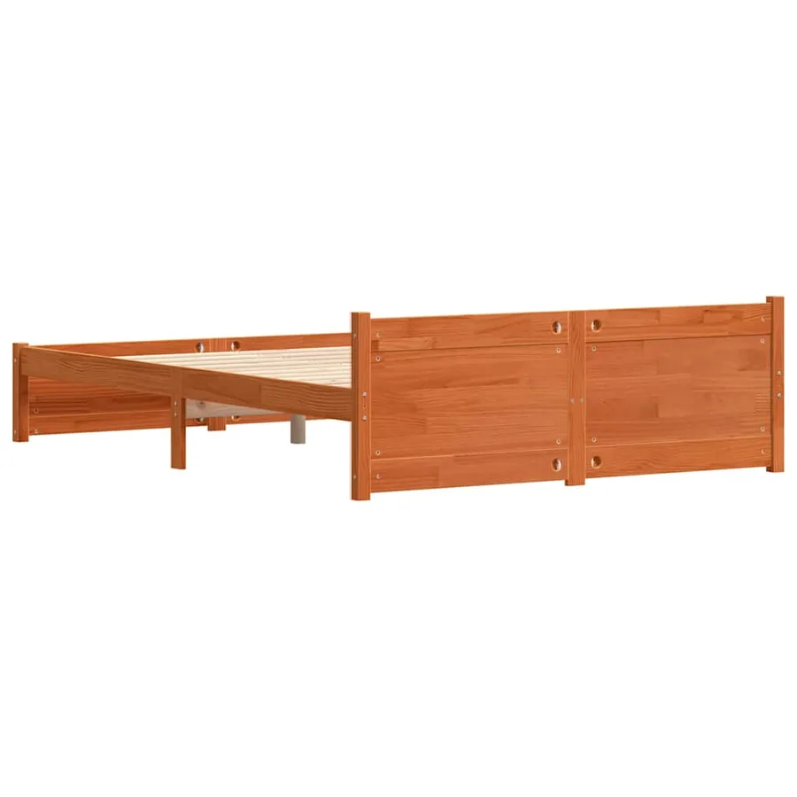 Cadre de lit Brun cire 205,5 x 145,5 x 51 cm Pin massif - 7