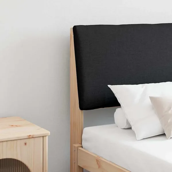 Tête de lit capitonnée Noir 180 cm Pin massif