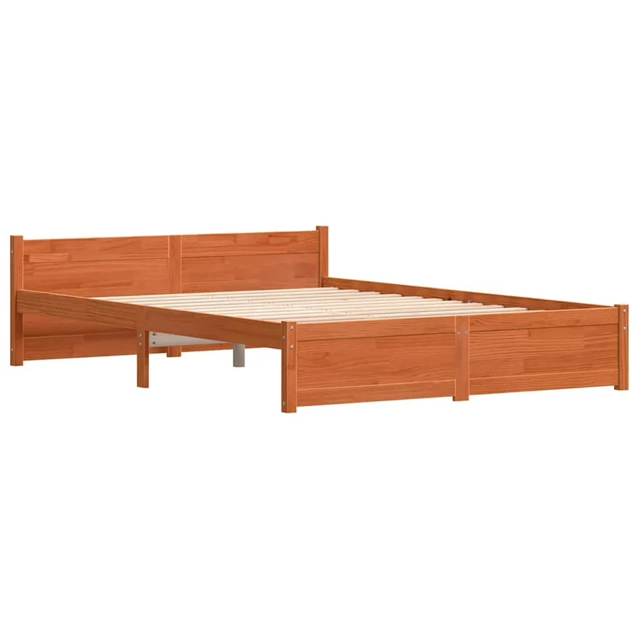 Cadre de lit Brun cire 195,5 x 145,5 x 51 cm Pin massif - 4