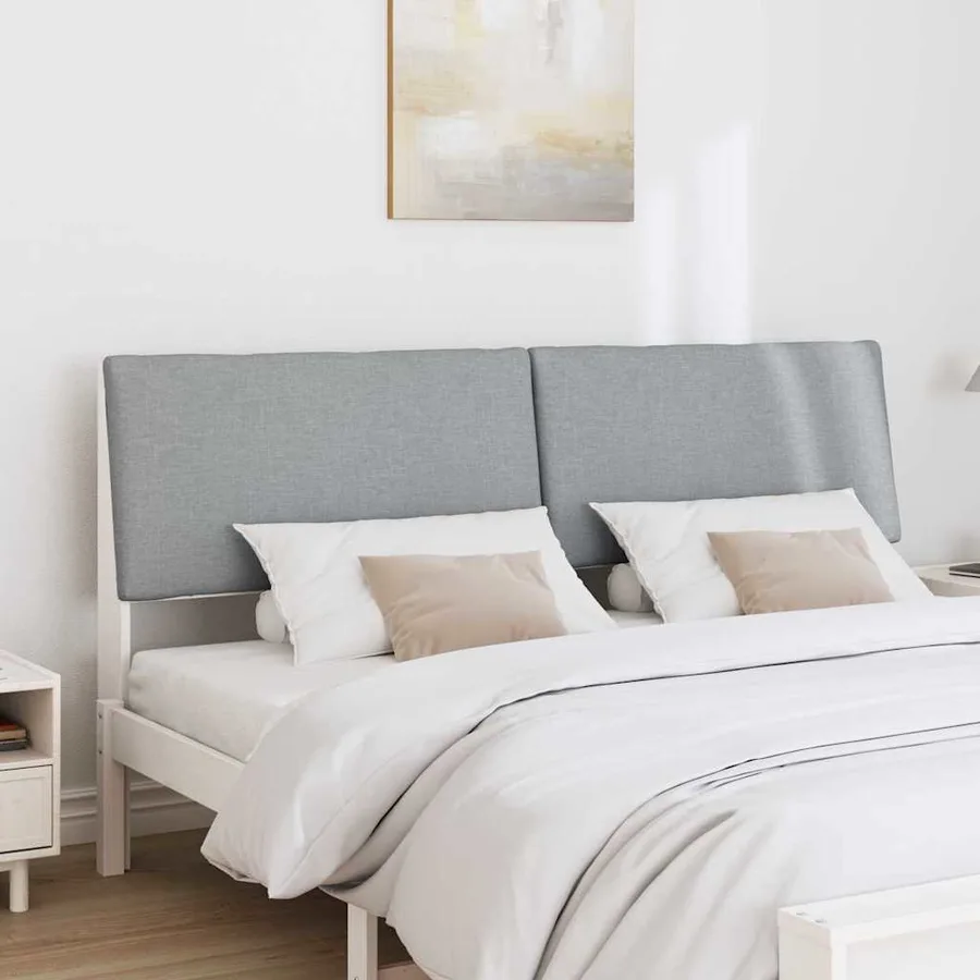 Tête de lit capitonnée Gris clair 180 cm Pin massif - 3