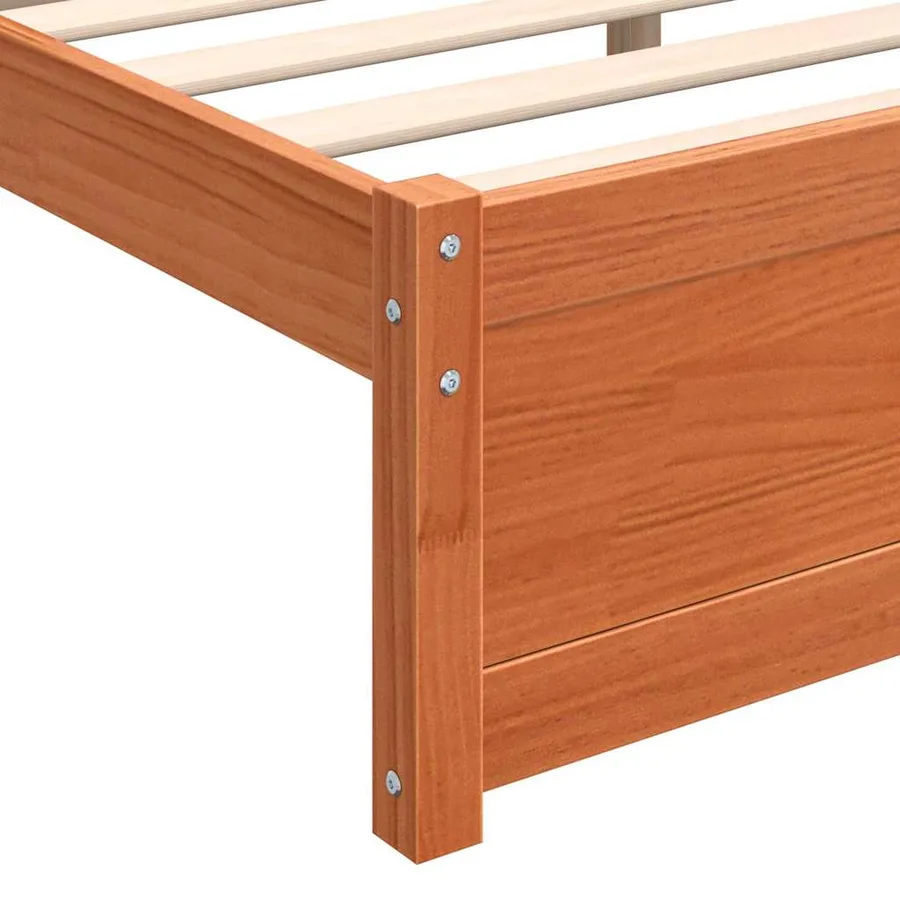 Cadre de lit Brun cire 205,5 x 205,5 x 51 cm Pin massif - 9