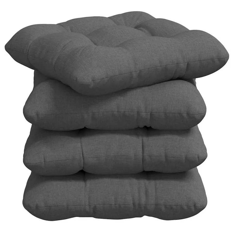 Coussins de siège 4 pcs Gris foncé 40 x 40 x 12 cm tissu - 2