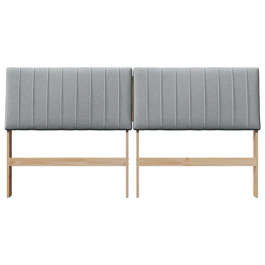 Tête de lit capitonnée Gris clair 200 cm Pin massif - 4