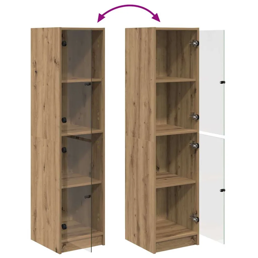 Haut Armoire Chêne artisanal 35 x 37 x 142 cm Bois d'ingénierie - 11