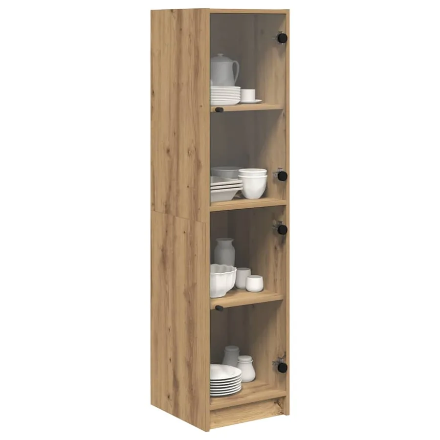 Haut Armoire Chêne artisanal 35 x 37 x 142 cm Bois d'ingénierie - 3