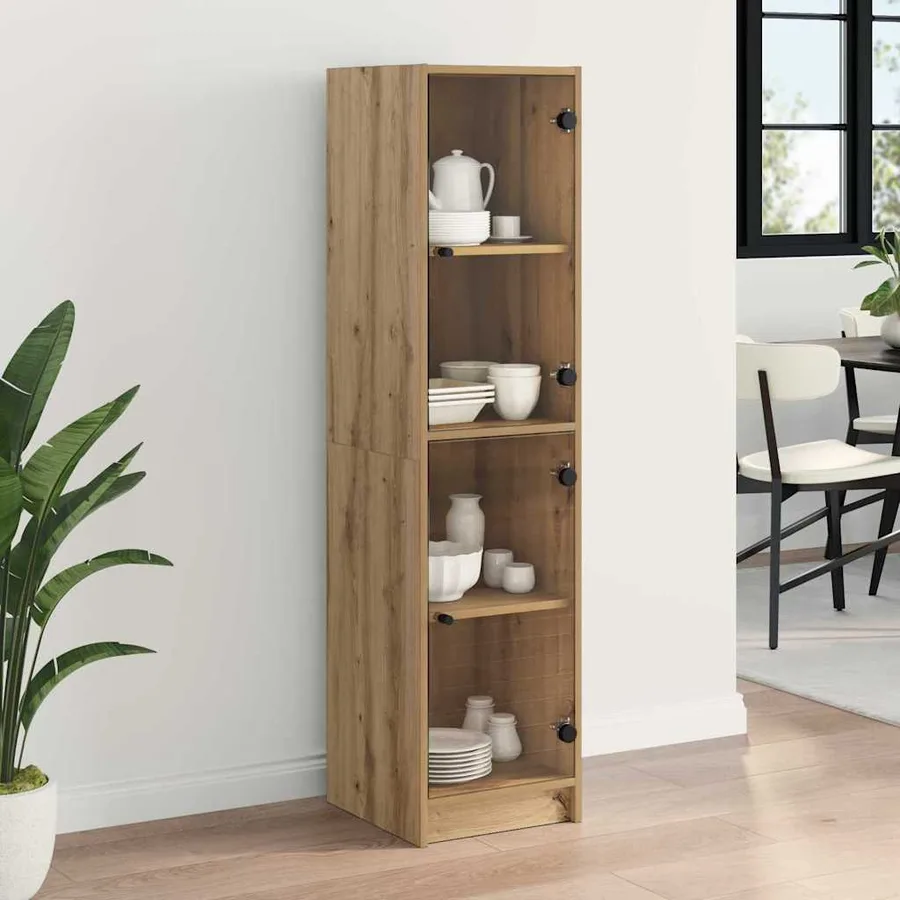 Haut Armoire Chêne artisanal 35 x 37 x 142 cm Bois d'ingénierie - 4