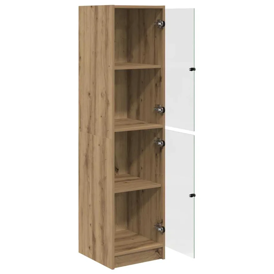 Haut Armoire Chêne artisanal 35 x 37 x 142 cm Bois d'ingénierie - 5