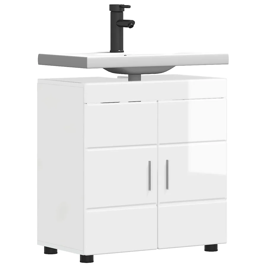 Ensemble d'armoire de salle de bain TULUM Blanc brillant - 3
