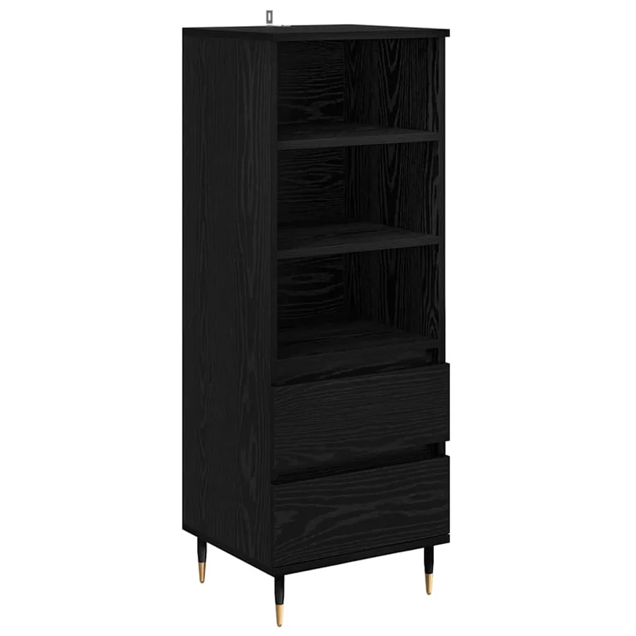 Haut Armoire Chêne noir 40 x 36 x 110 cm Bois d'ingénierie - 2