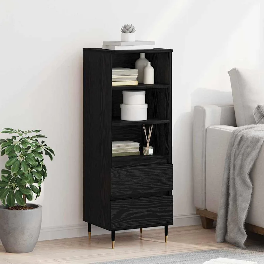 Haut Armoire Chêne noir 40 x 36 x 110 cm Bois d'ingénierie - 4