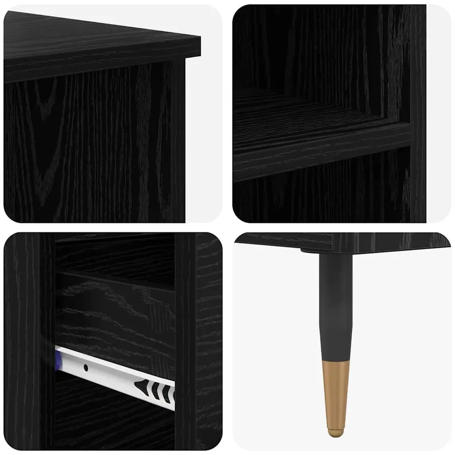 Haut Armoire Chêne noir 40 x 36 x 110 cm Bois d'ingénierie - 9