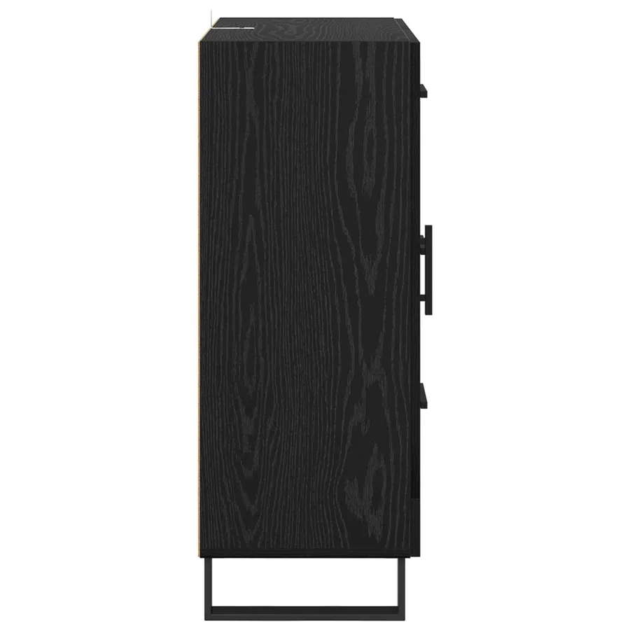 Buffet Chêne noir 69,5 x 34 x 90 cm Bois d'ingénierie et fer - 7