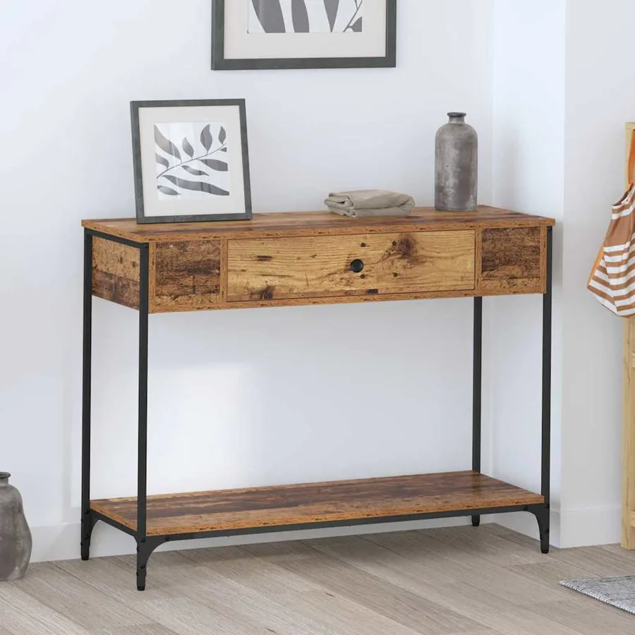 Table console Bois ancien 100 x 34.5 x 75 cm Bois d'ingénierie