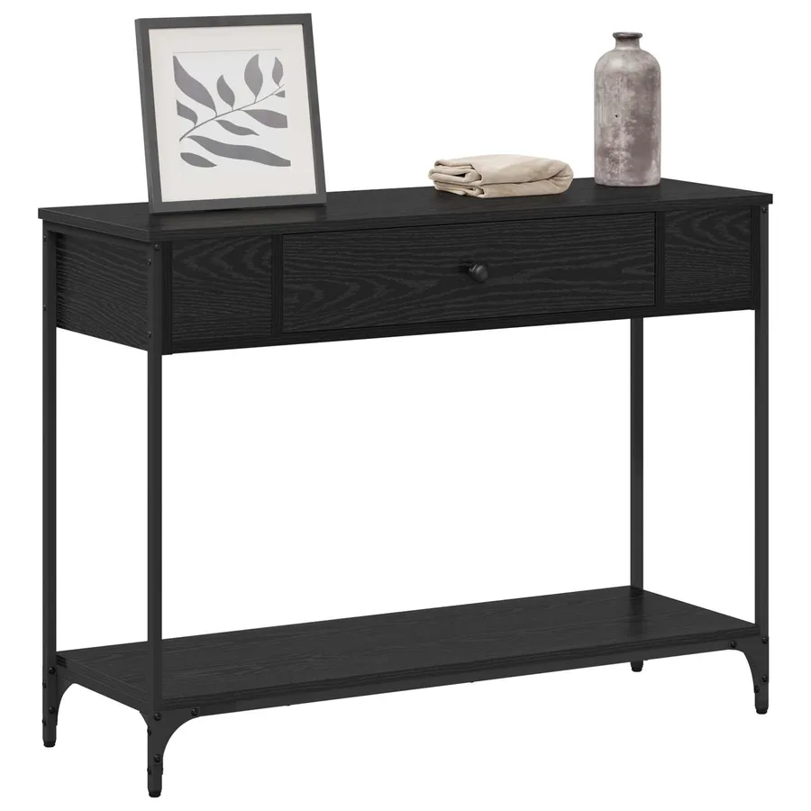 Table console Chêne noir 100 x 34.5 x 75 cm Bois d'ingénierie - 3