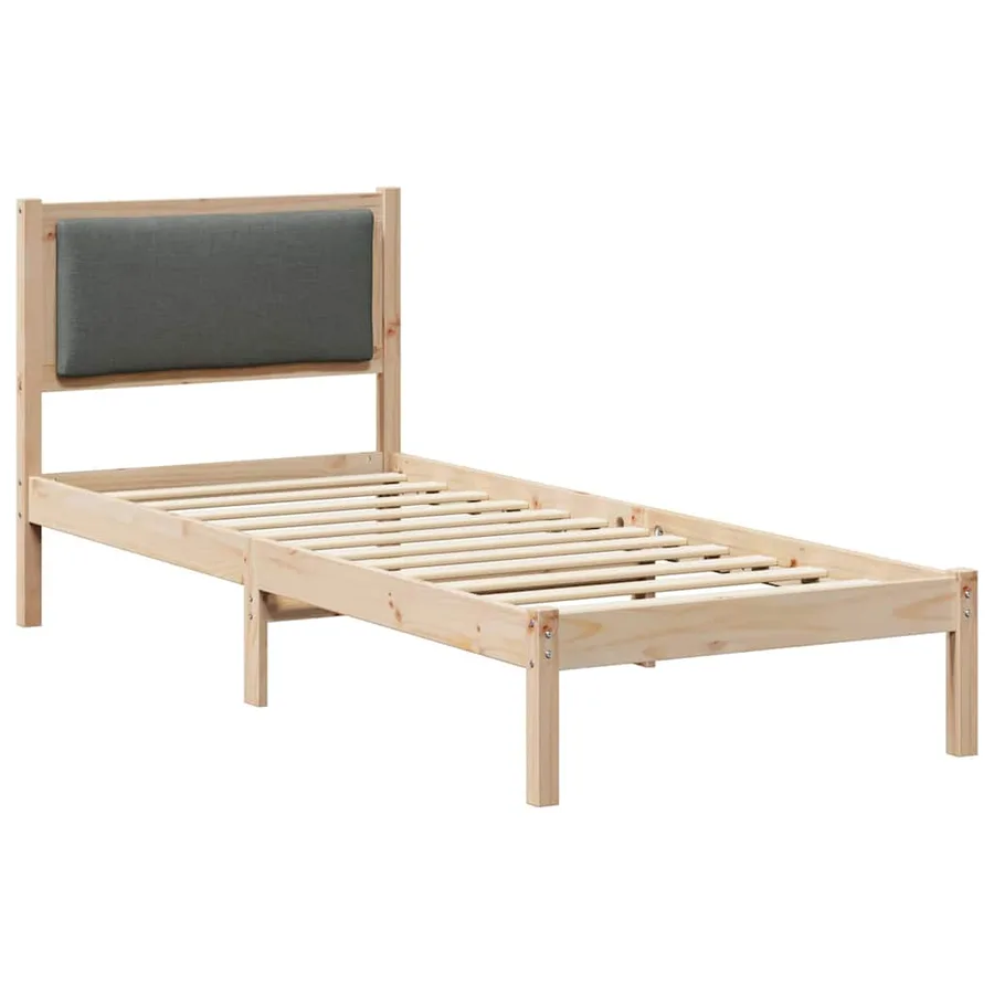 Cadre de lit avec tête de lit Gris foncé 80 x 200 cm Pin massif - 2