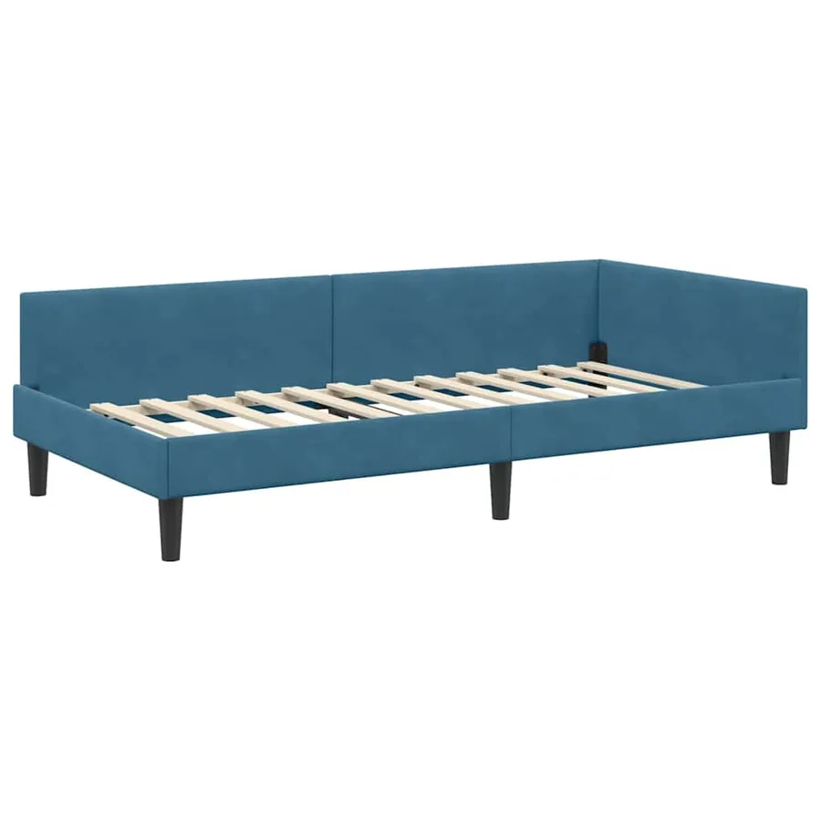 Cadre de lit d'angle Bleu 80 cm x 200 cm Velours - 4