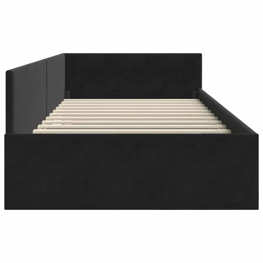 Cadre de lit d'angle Noir 90 cm x 190 cm Velours - 6