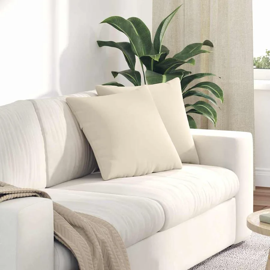 Coussins de canapé 2 pcs Beige 45 x 45 cm tissu